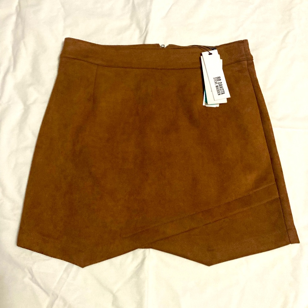 BB Dakota X Steve Madden Faux suede skirt-Camel color, Size 6. NWT-Stitch Fix
